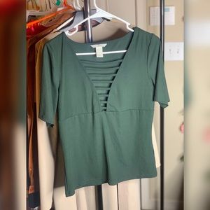 H&M US Women's Medium Dark Green Blouse